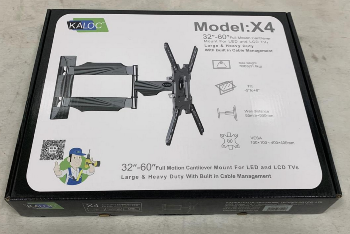 Kaloc X4 Full Motion TV Wall Mount | 27-60 Inch Heavy-Duty Bracket | Tilt, Swivel & Extend | Universal VESA Compatible - Image 2