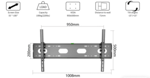 Zeno 55-100 Inch Heavy Duty Tilting TV Wall Mount Bracket