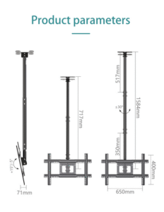 Adjustable Ceiling TV Mount Bracket
