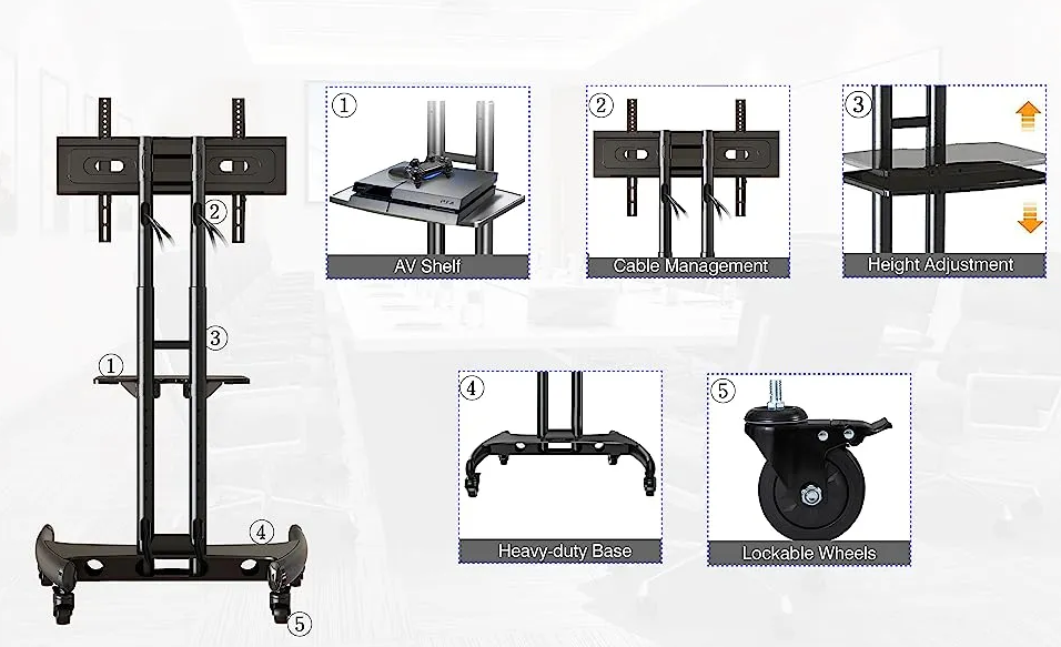 North Bayou NB-AVA1500-60-1P TV Stand