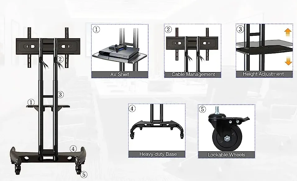 North Bayou NB-AVA1500-60-1P TV Stand