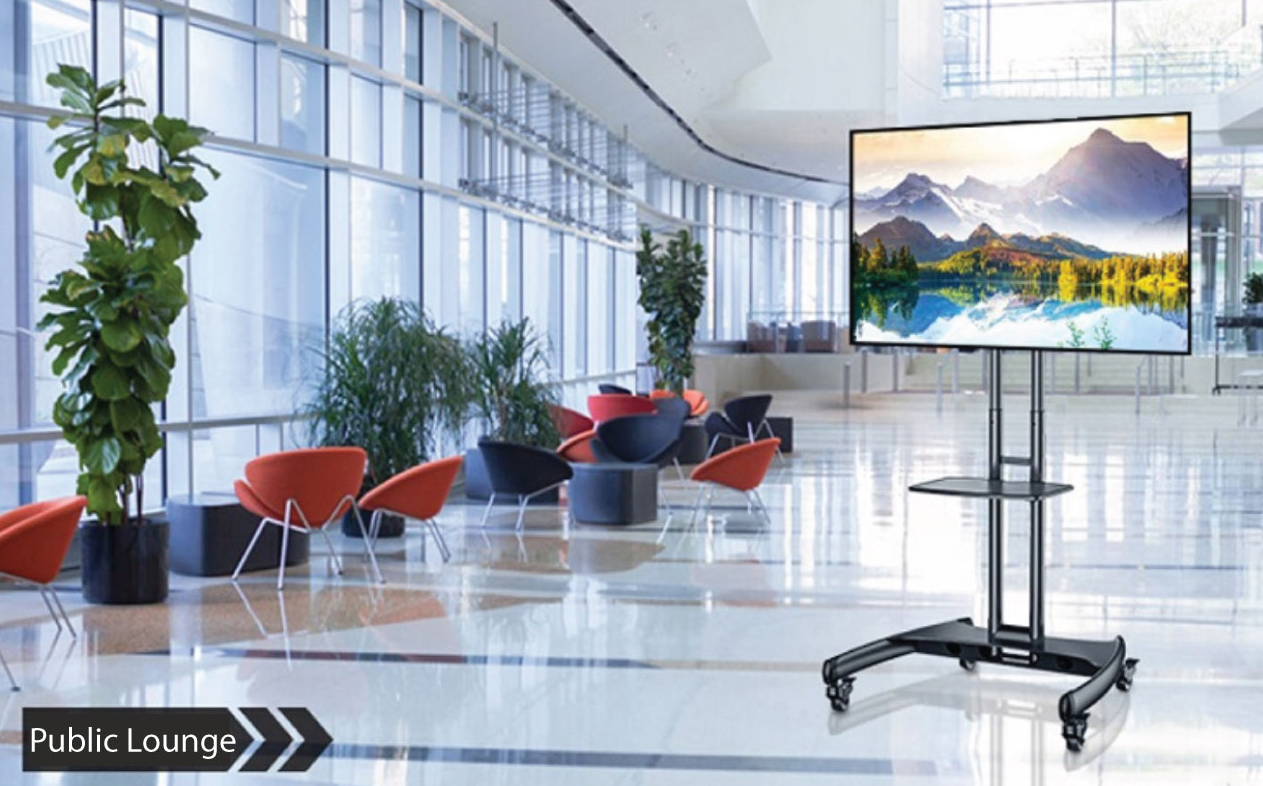 North Bayou NB-AVA1500-60-1P TV Stand – Powerful Mobile TV Cart for Professional Display Setups - Image 2