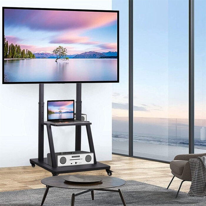 Movable Heavy-Duty TV Stand with Adjustable Mount & Wheels | 43"-100" LED LCD Smart Board Stand - Image 5