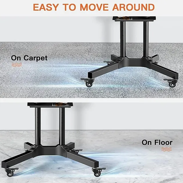 Trolley Movable Smart TV Stand 32″–65″ | Height Adjustable Mobile TV Cart with Wheels & Shelf - Image 4