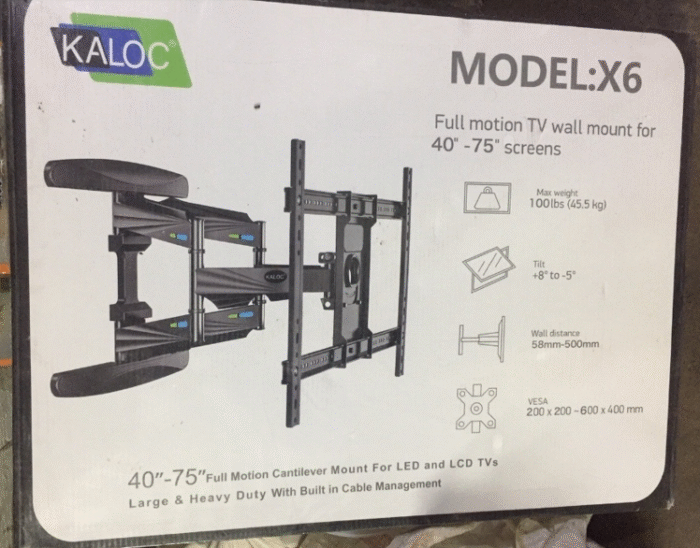 Kaloc X6 TV Wall Mount – Heavy Duty Strong Double Arm Bracket for 27″–70″ TVs - Image 10
