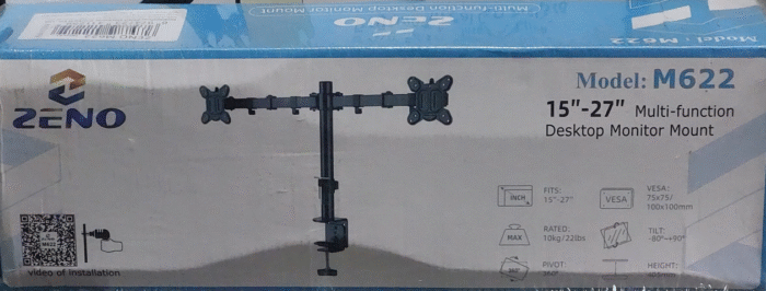ZENO M622 Dual Monitor Arm – Easy Adjustable Desk Mount for 17”–27” Dual Screens - Image 2