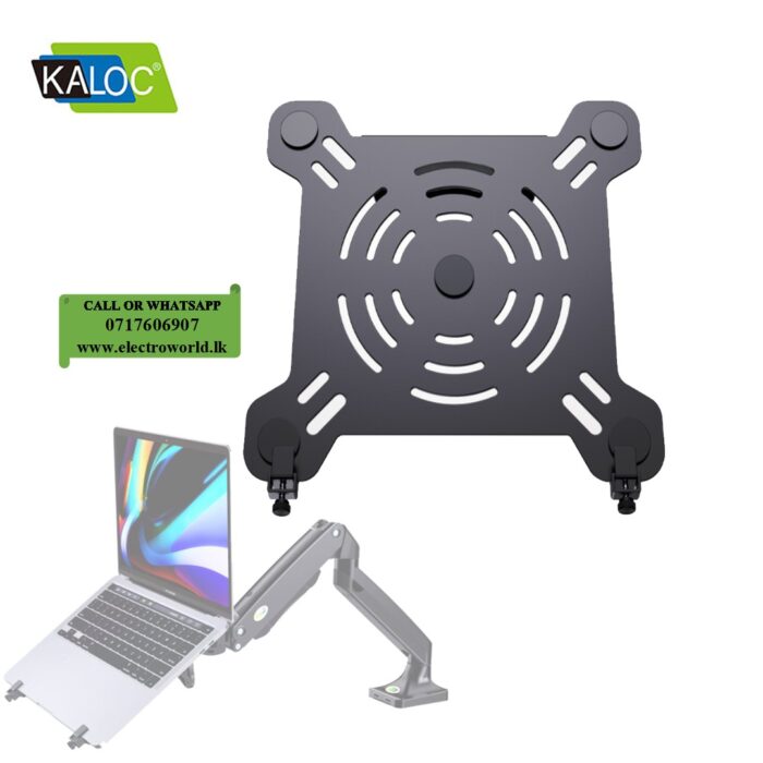 Kaloc KLC-H2 Laptop Tray for Monitor Arm – Heavy-Duty VESA-Compatible Steel Platform for 13″–17″ Laptops - Image 3