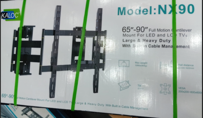 Kaloc NX 90 TV Wall Mount – Heavy-Duty Full Motion Strong Bracket for 65” to 90” TVs (Model: KLC-H9) - Image 5