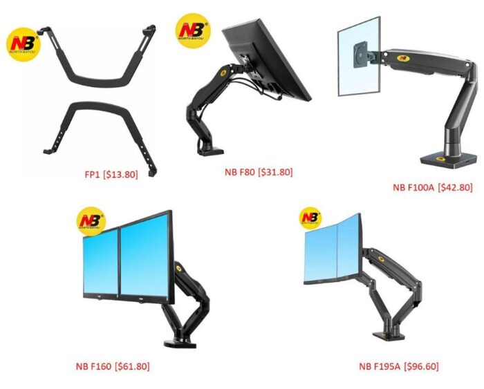 NB F160 Dual Monitor Arm – Full Motion Table Mount for 17"–30" Monitors | Gas Strut Adjustable Bracket - Image 7