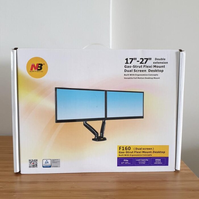 NB F160 Dual Monitor Arm – Full Motion Table Mount for 17"–30" Monitors | Gas Strut Adjustable Bracket - Image 10
