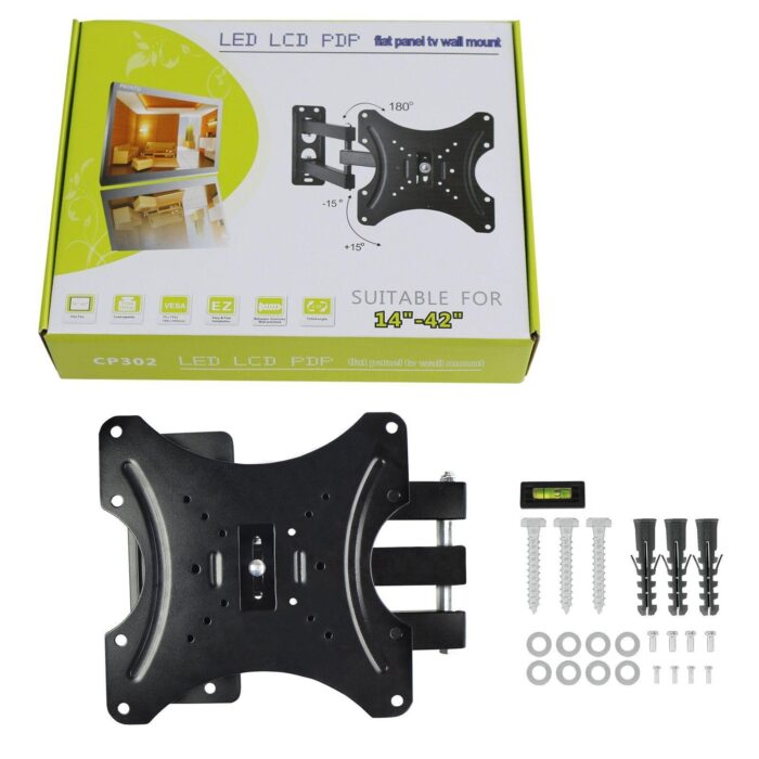 Premium TV Wall Mount 14″–42″ Fully Adjustable Rotatable Bracket – Heavy Duty, Space-Saving Design - Image 2
