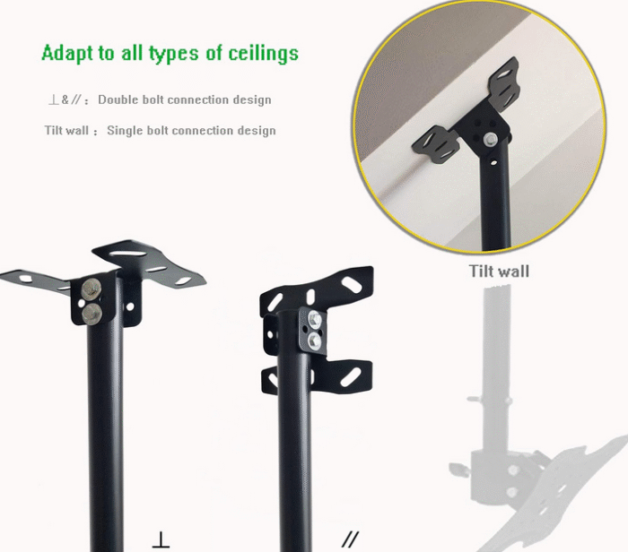 Adjustable Ceiling TV Mount 14-42 Inch – Universal LCD LED Plasma Bracket with Tilt & 360° Swivel - Image 3