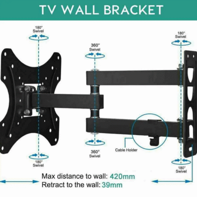 TV Wall Mount 14″-43″ Fully Adjustable Rotatable Bracket