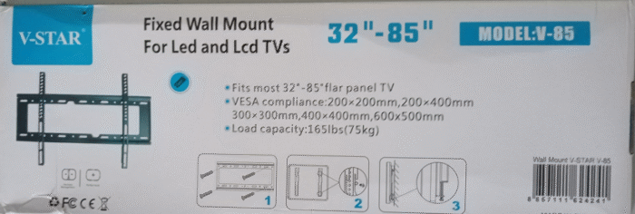 TV Wall Mount 32-85 Inch Heavy Duty Low Profile – V-STAR V85 Fixed LED LCD Bracket for Flat Screen TVs - Image 4