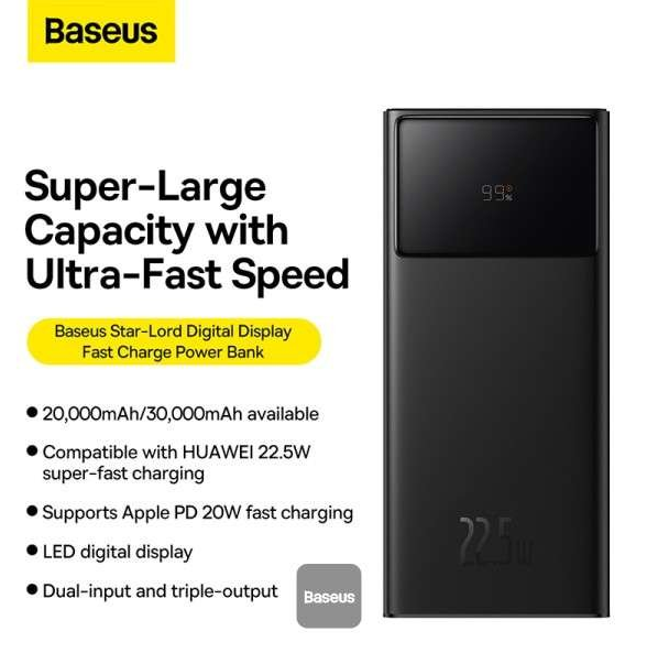 Baseus 20000mAh 22.5W Star-Lord Digital Display Fast Charge Power Bank