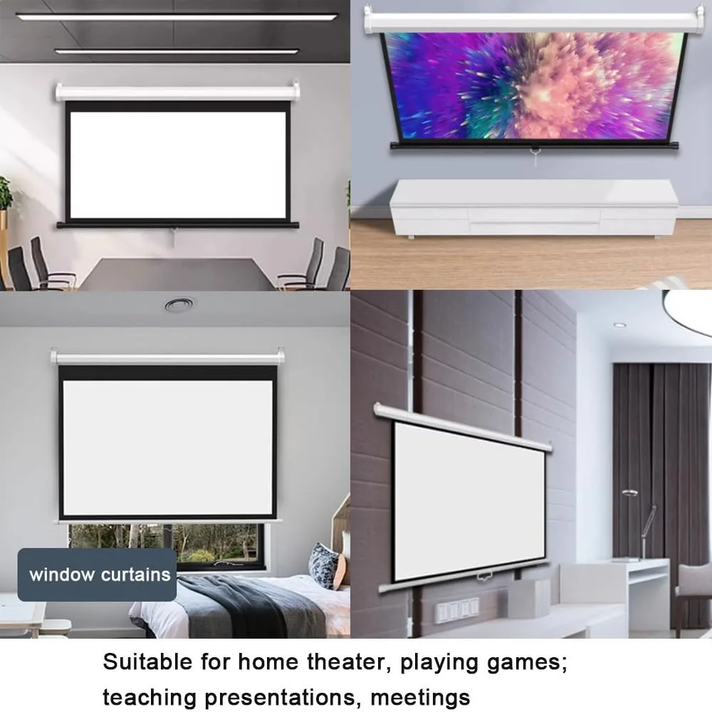 Manual Projector Screen 5×5 Feet (60″ × 60″) – Professional Pull-Down Screen - Image 5