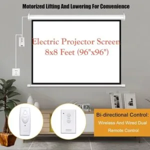 Motorized Projector Screen 8×8 Feet