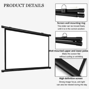 Manual Projector Screen 7×7 Feet