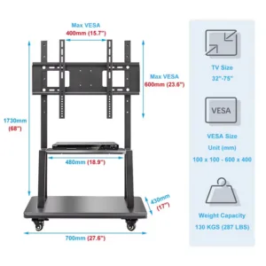 Trolley Movable TV Stand